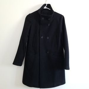 Uniqlo Wool Black Long Pea Coat